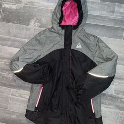 3 in 1 Gerry Jacket Black Gray Pink Size Large - 14/16 EUC Outdoor