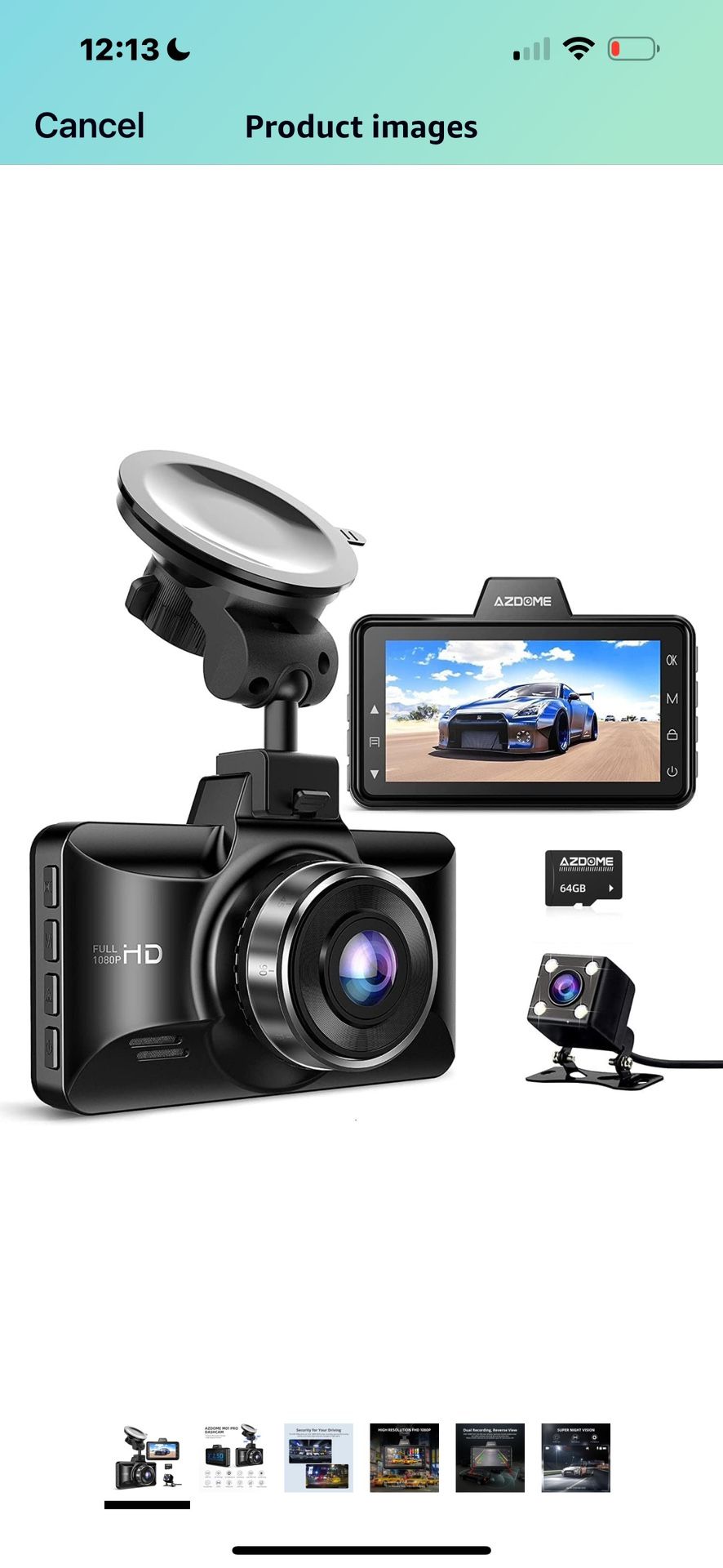 AZDOME Dual Dash Cam Front and Rear