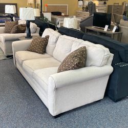 Beige Sofa And Loveseat