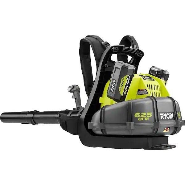 New Ryobi 40V Whisper Series 145 MPH 625 CFM Cordless Battery Backpack Leaf Blower with (2) 5.0 Ah Batteries and (1) Charger