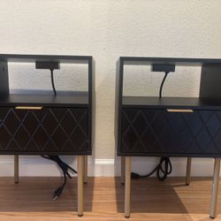 2 Nightstands With Charging Station  $50 For Set  Of 2