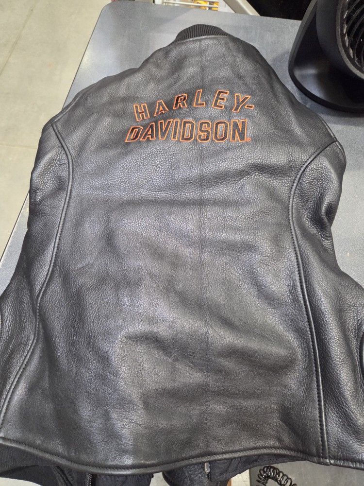 Harley Davidson Little Miss Enthusiast 2.0 3 In 1 Leather Jacket 