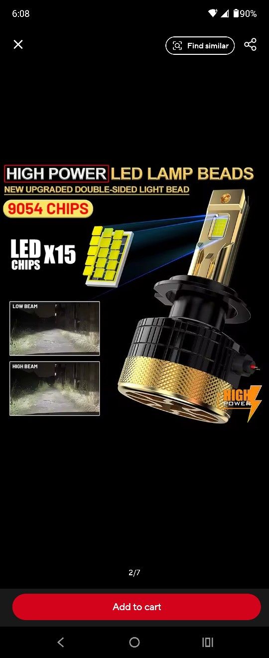 H4 Led Bulbs Super Bright Extremely Powerful!!! 7000k