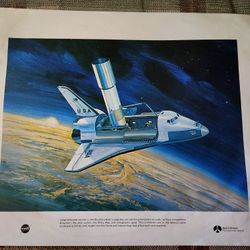 Vintage NASA -Rockwell International Space Division Shuttle Artwork 1970's