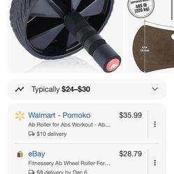 Ab Roller $5 for 1 
$4:50 each 6 or more 
$4 each 12 or more  
