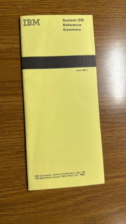 IBM System/370 Reference Summary