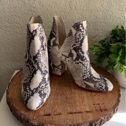 Snake Print Ankle Boots