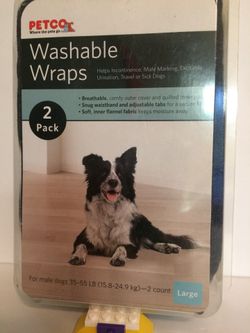 PETCO 2-Pack Breathable Washable-Wraps Size Large
