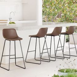 Set Of 4 Brown 30 Inch Barstools YB 028-02