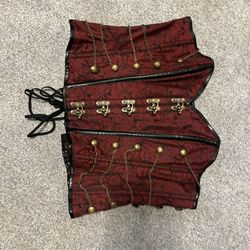 New Burgundy Steampunk Corset