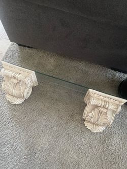 Glass wall sconce shelf