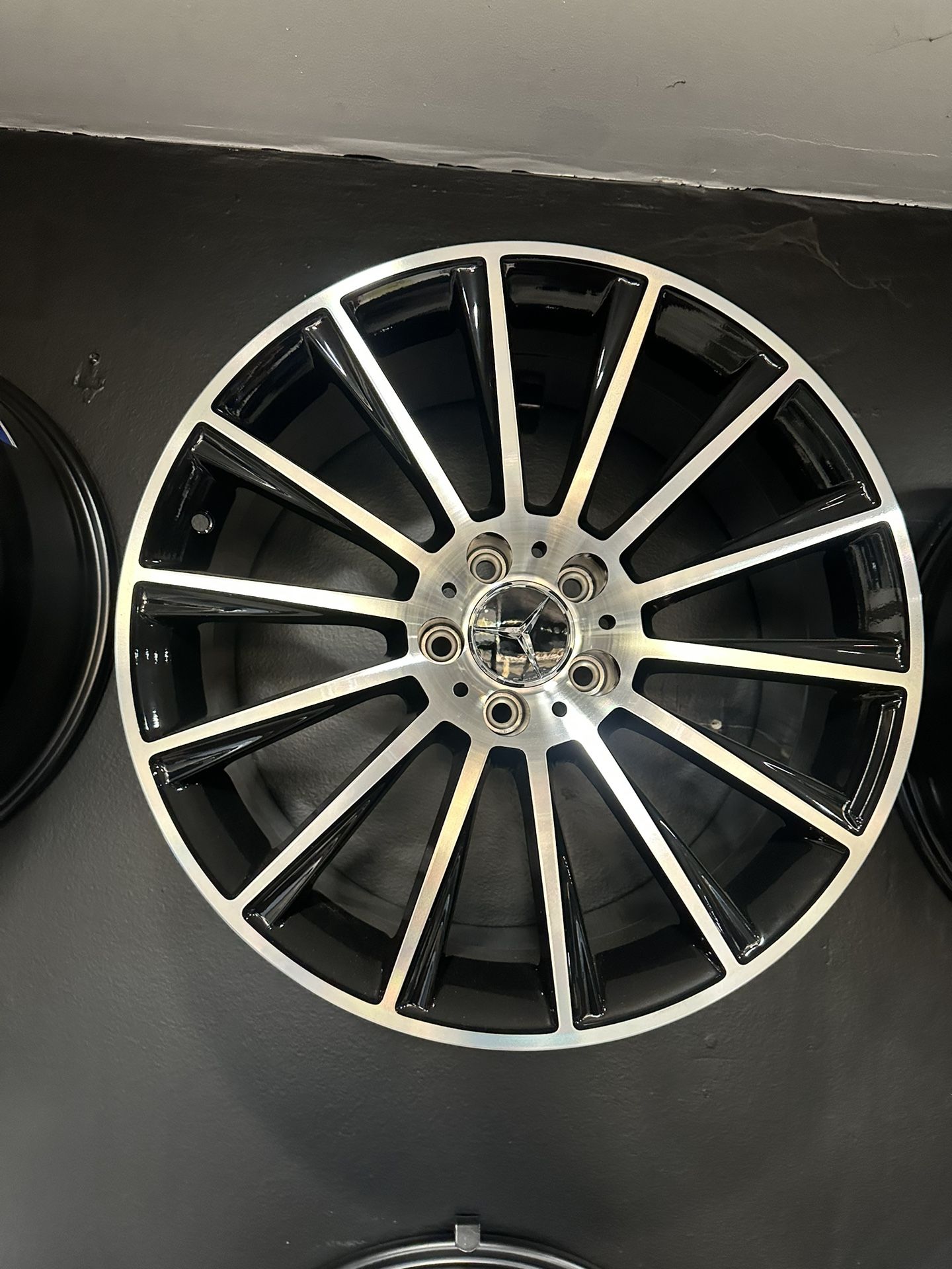 19" WHEELS RIMS TIRES FIT MERCEDES BENZ S550 AMG S63 C63 C E Set 4 BLK MACHINED -WE FINANCE in stock