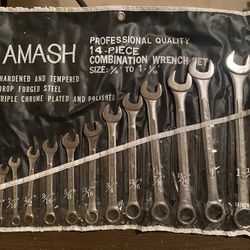 14-Piece Professional SAE Inch Combination Wrench Set