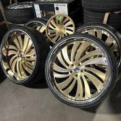 26 Inch Forgiato Wheels Tires And Steering Wheel