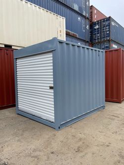 10FT SHIPPING CONTAINER β WIND & WATERTIGHT | HEAVY DUTY STORAGE SHED | CONEX BOX (ROLL-UP DOOR)