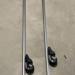 CargoLoc 2-Piece 60" Collapsible Aluminum Roof Top Cross Bar Set – Fits Maximum 55” Span Across Existing Raised Side Rails with Gap – Features Keyed L