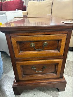 X2 2 Drawer Wood Nightstand