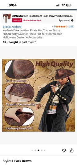 New adult pirate hat