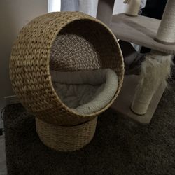 Unique Vintage Wicker Cat Bed
