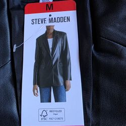 Steve Madden Womens Blazer Faux Leather Medium & Large New Price Firm Corona92879 