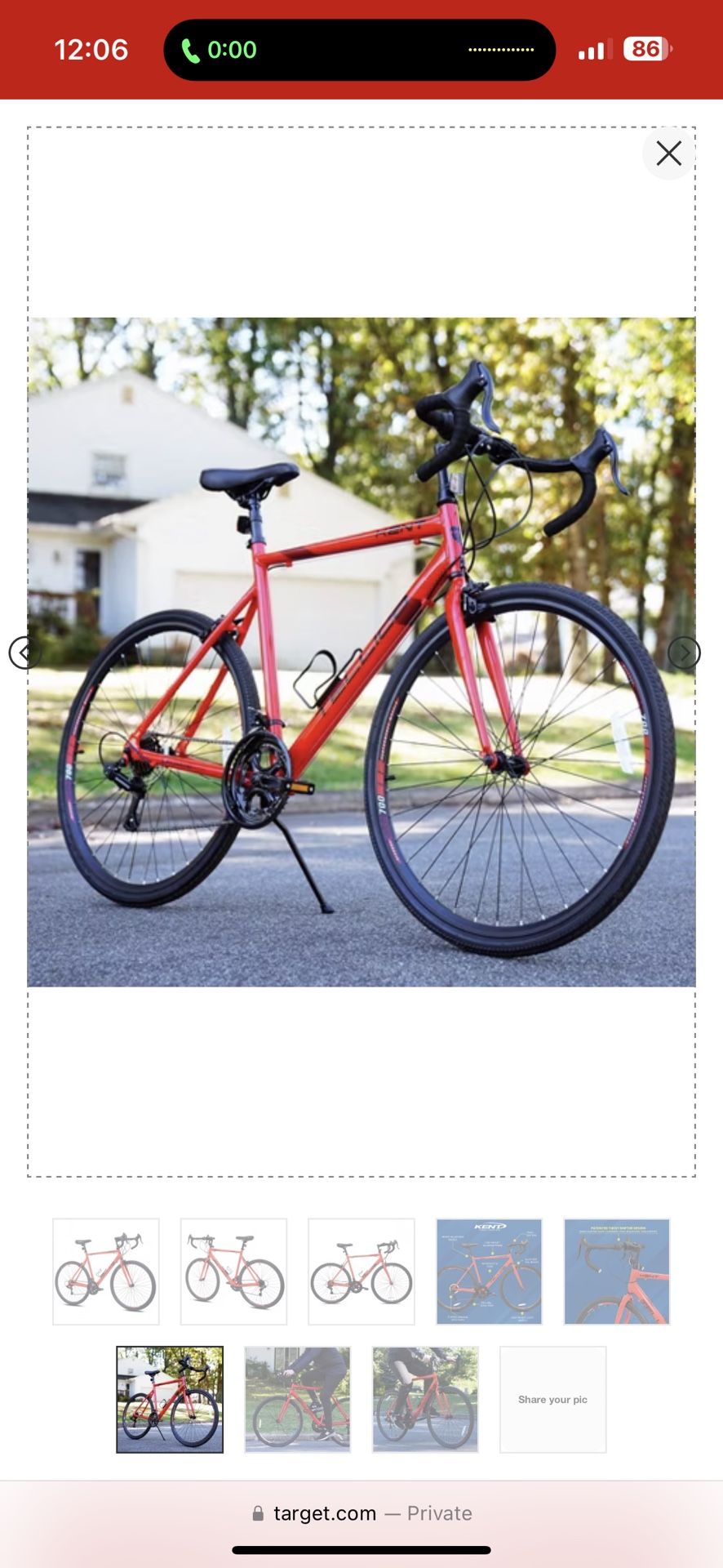 Kent Tellico 28" Adult Road Bike - Red