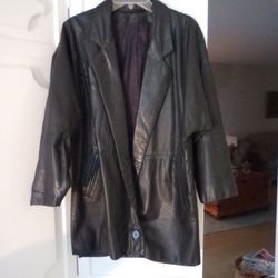 Real Leather Jacket Size Large Can Fit Xtra Large 