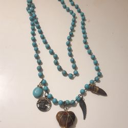 Long Turquoise Stone Necklace