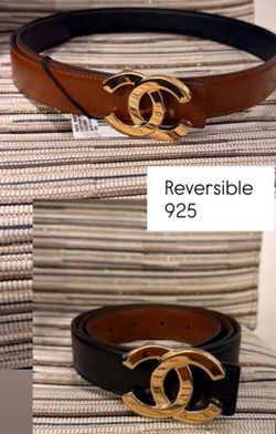 Reversible Chanel leather belt. New in box