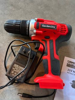 GardenJoy 21V Cordless Drill Set w/ Battery, Charger & Accessories