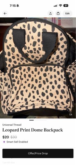 Leopard Print Dome Backpack