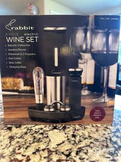 Rabbit Electric Wine opener set- 8 pieces -UNOPENED!