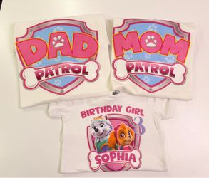 Skye Paw Patrol custom birthday shirts