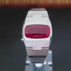 VTG Jubilee Hughes Aircraft Co. Red Digital LED Watch REPAIR PARTS MISSING BACK