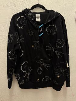 New! Disney Full Zip Hoodie Sweatshirt Jacket The Nightmare Before Christmas!