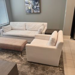 Restoration Hardware Sofa With 2 Arm Chairs