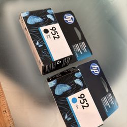 2 New Genuine HP 952 Black & Hp952  Color Ink Cyan Exp:2019-2019