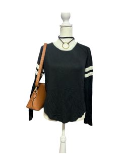 SO Black Sweatshirt with White Stripes