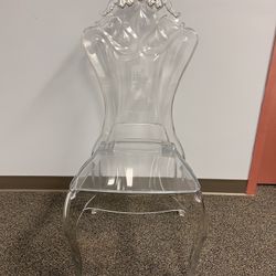 Clear Acrylic Chair with Gold/Silver Flower