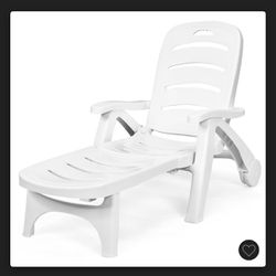 Rolling Folding Plastic Pool Lounge Chair 