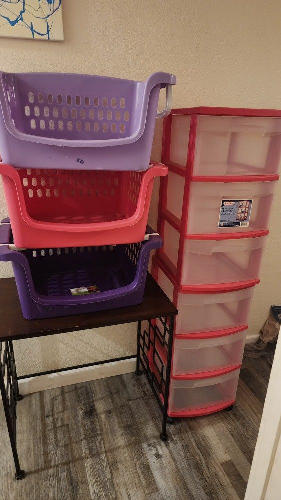 Drawer Car,staking Bin Ans Small Table