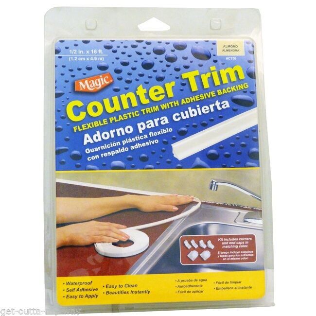 1=$5 2=$8 Self-Stick Almond Plastic Waterproof Counter Trim Sealer