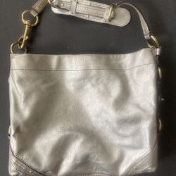 COACH Gold Leather Hobo/Slouchy Bag