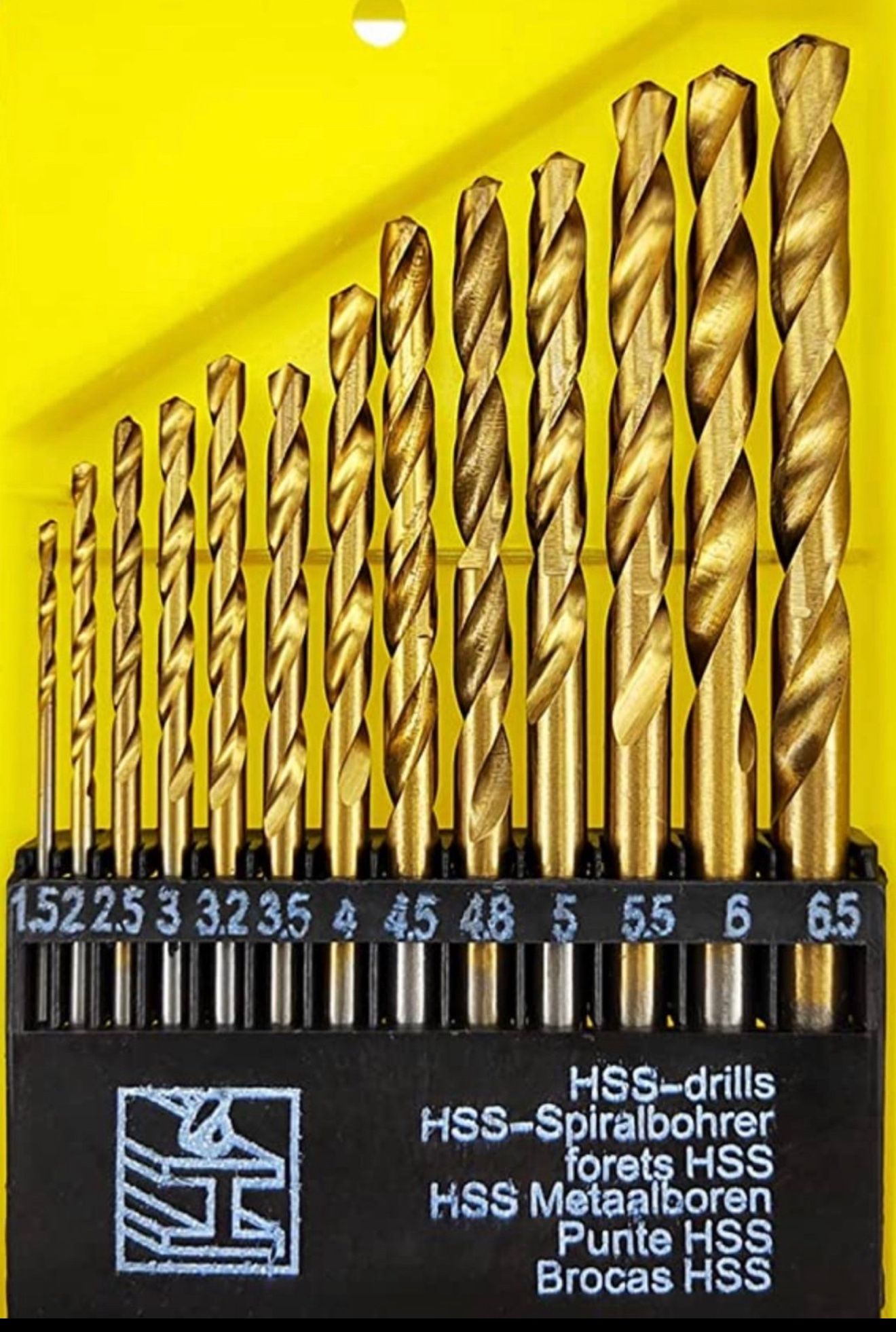 HSS Metric Twist Drill Bits 1.5-6.5mm 13PC Set