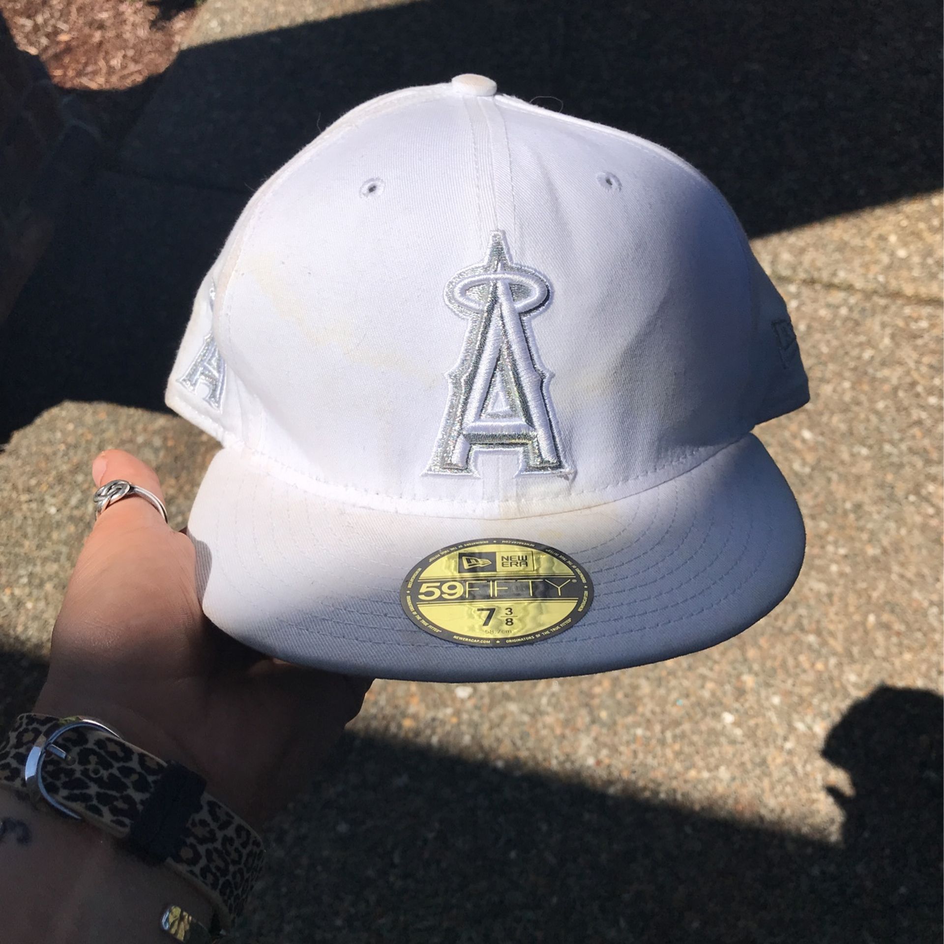 White 73/8 Fitted Hat