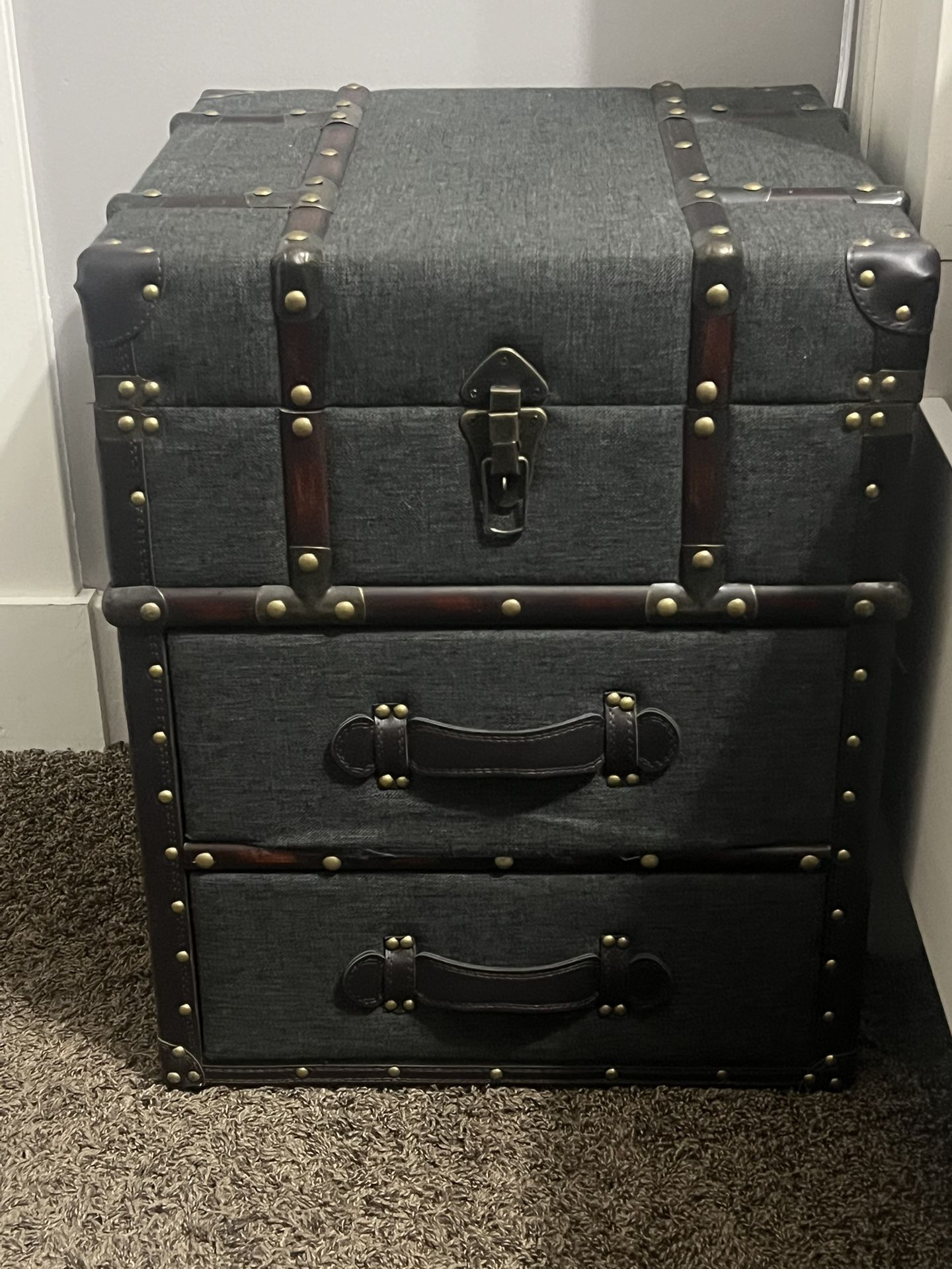 3 Piece Vintage Linen Storage Chest of Drawers