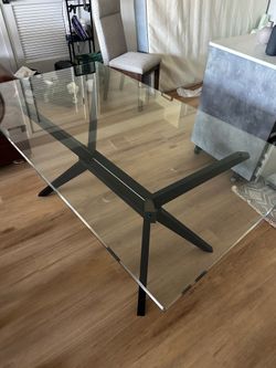 Glass dining table