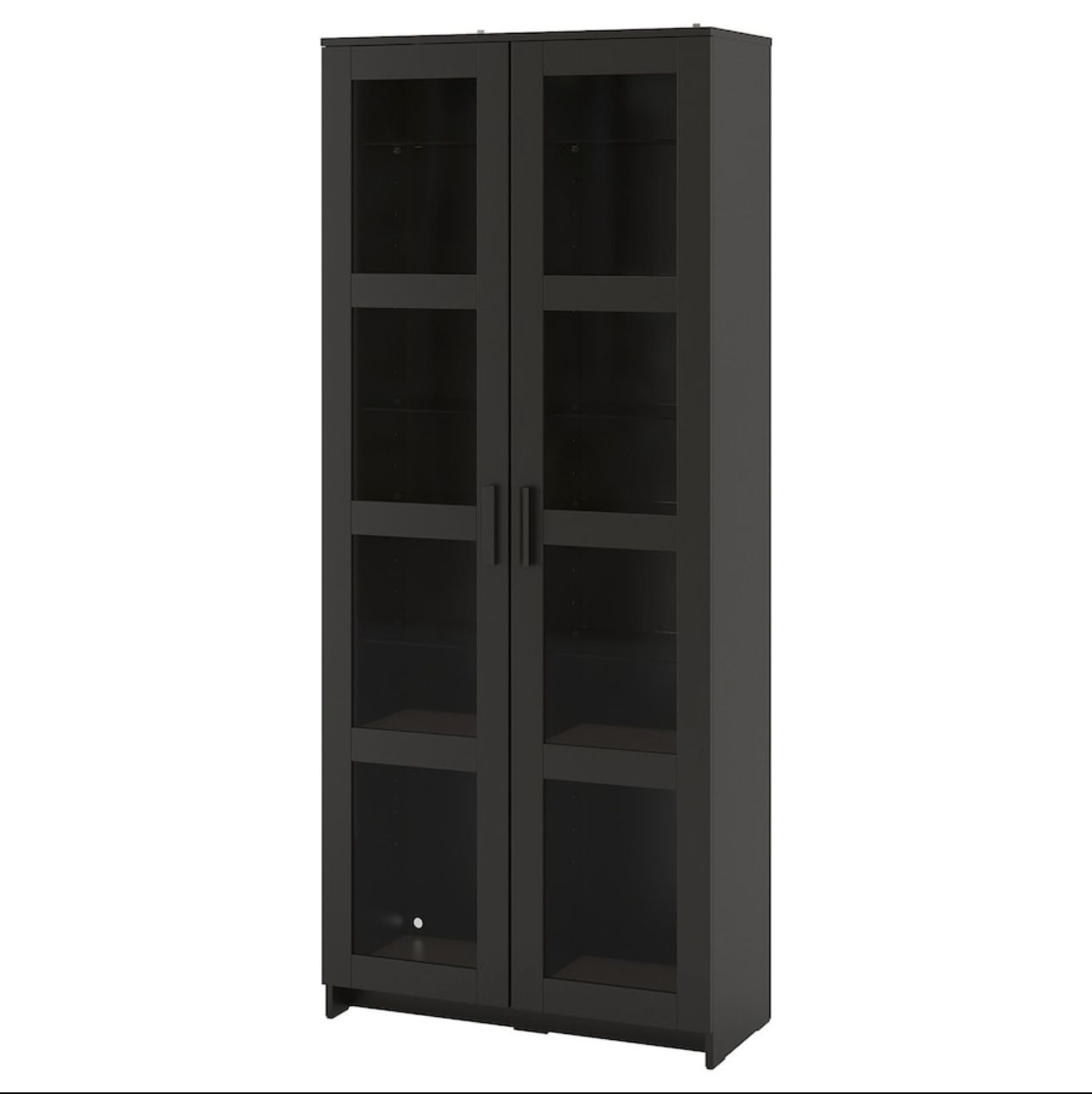 Tall Glass Door Black Cabinet
