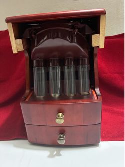 MAGNIF Deluxe Coin Sorter Wood CLASSIC CHERRY Box Lid Tubes Drawers
