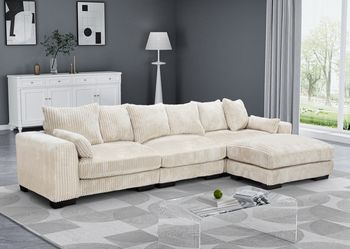 Brand new Corduroy Sectional Sofa with Ottoman