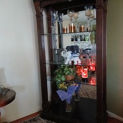 Large Carved Open Display Cabinet